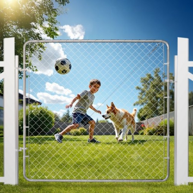 VEVOR Πύλη Φράχτη Αλυσίδας 3x4 ft Χωρίς Κολώνες SWHYM7072INCM7PVRV0