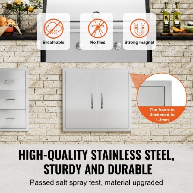 Πόρτα BBQ Νησίδας 660x609 mm Ανοξείδωτη VEVOR για Εξωτερική Κουζίνα...
