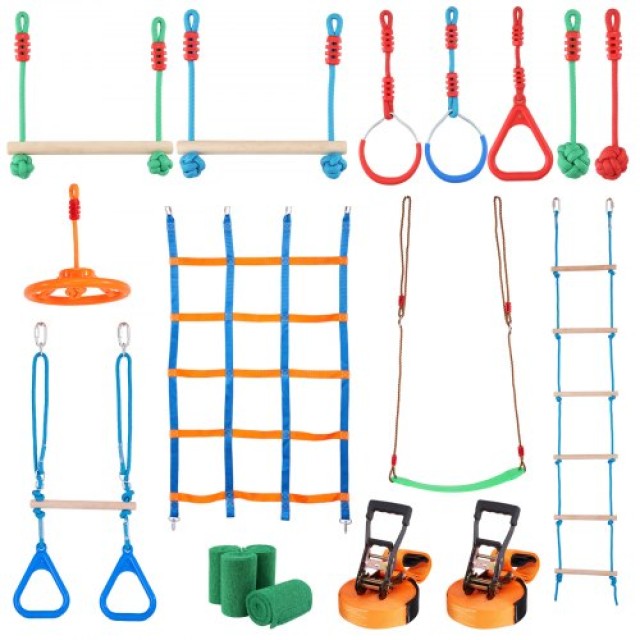 Πίστα Ninja Warrior 2x65 ft με 12 Εμπόδια για Παιδιά - VEVOR  RZX652YC12J04XE08V0