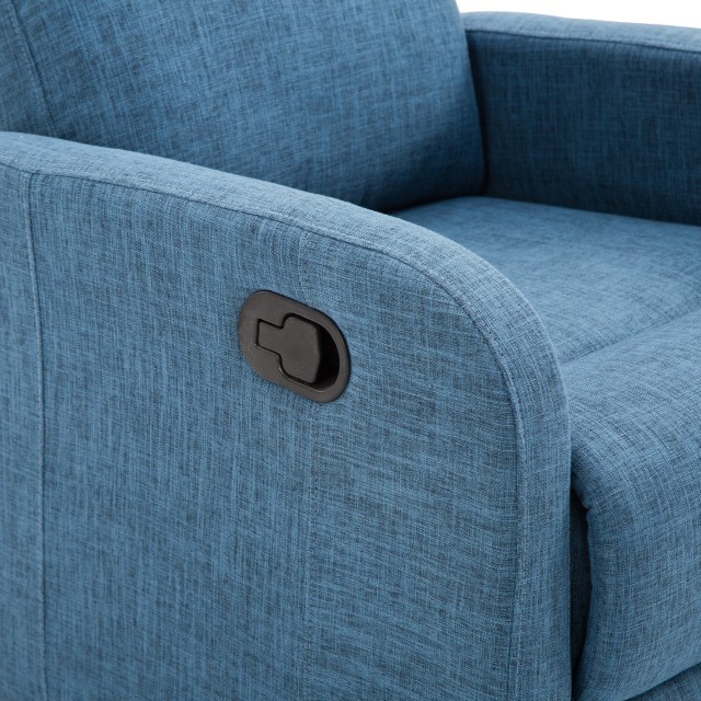 HOMCOM Manual Ανακλινόμενη Πολυθρόνα Relax με Χωρητικότητα Υποπόδιου 125kg Blue Fabric 66? 83 107 εκ 833-523BU