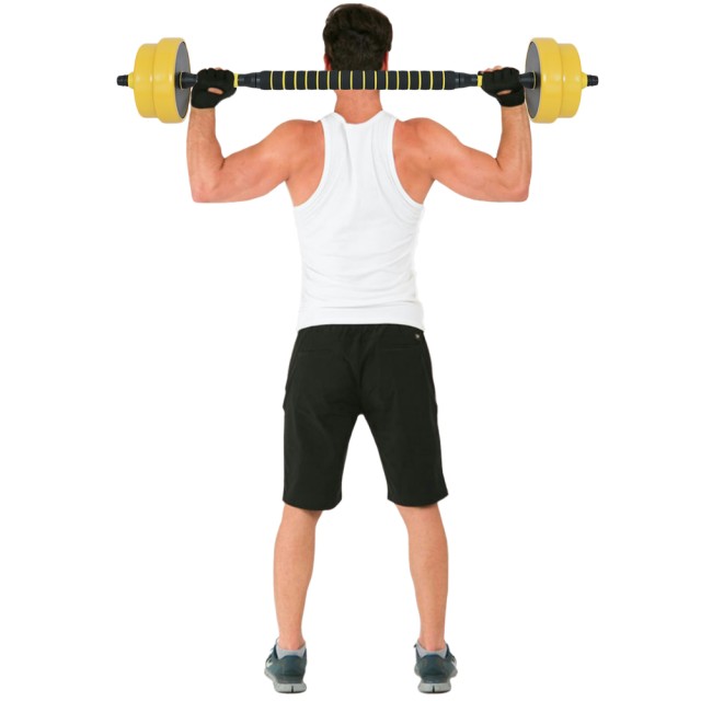 BAKAJI  Σετ Αλτήρες 10kg (4x1kg+4x1.25kg) με Μπάρα Βαρών για Γυμνασ...