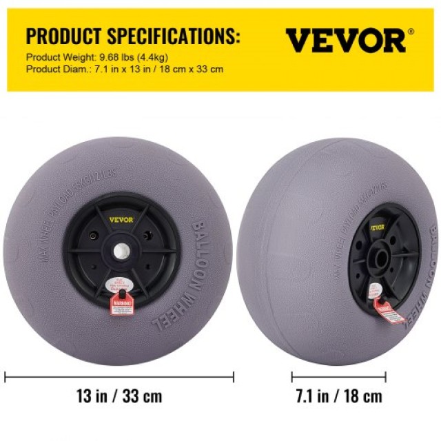 VEVOR Ρόδες Παραλίας 13 για Καρότσι, 2-Πακ  STLYCBDDWC12QYXY9V0