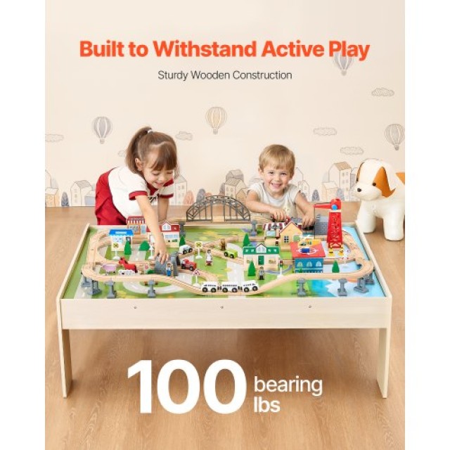 VEVOR Παιδικό Τραπέζι Δραστηριοτήτων με Ξύλινο Σετ και Αναδιπλούμεν... VEVOR Παιδικό Τραπέζι Δραστηριοτήτων με Ξύλινο Σετ και Αναδιπλούμεν...