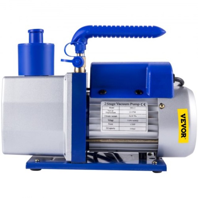 VEVOR  Αντλία Κενού Ψύξης 1/2 HP 2 Σταδίων για HVAC & Συσκευασία QCKTZKB6CFM1-2HP1V2
