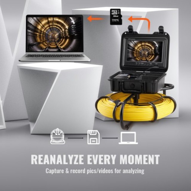 Κάμερα Αποχέτευσης VEVOR 9 720p με Καλώδιο 120m  JLKXSGDNK9120FZ0BV2