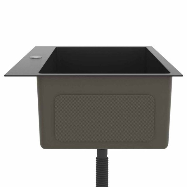 vidaXL Νεροχύτης Κουζίνας Χειροποίητος Μαύρος από Ανοξείδωτο Ατσάλι...