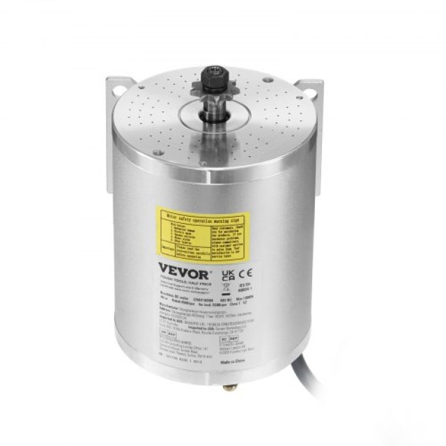 VEVOR Σετ Ηλεκτρικού Κινητήρα 1800W 48V με Βελτιωμένο Ελεγκτή Ταχύτητας και Τεχνολογία Χωρίς Ψήκτρες ZLWSDJTJ1800ZH5ULV2