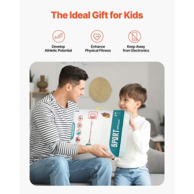 VEVOR Ρυθμιζόμενο Φορητό Παιδικό Μπασκετικό Τέρμα για Παιδιά LSLQJJ...