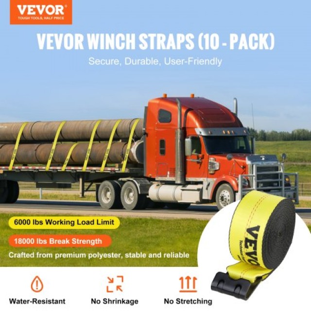 Σετ Ιμάντες VEVOR 4x40, 6000 lbs, 10τμχ, Κίτρινο  PGJPDHS4INCH4XSZKV0