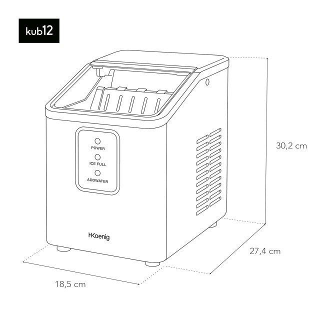 Παγομηχανή 12kg/ημέρα 120 W - Μαύρο KUB12 H.Koenig