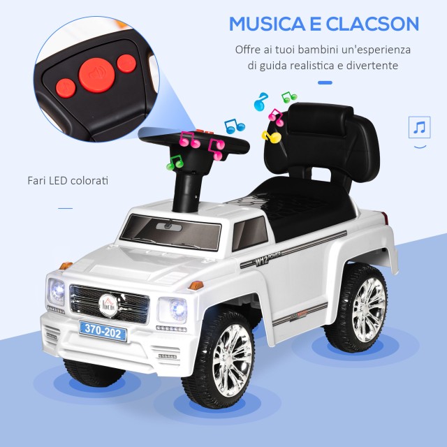 HOMCOM Off-road Ride-on Toy Car για παιδιά με ενσωματωμένους προβολείς και μουσική 18-36 μηνών - Λευκό 370-202WT
