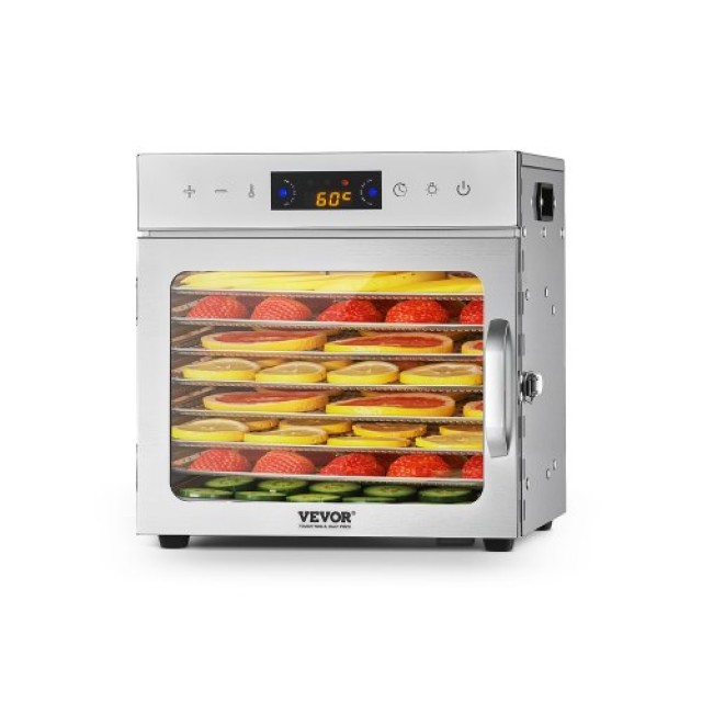 VEVOR Αφυγραντήρας Τροφίμων 8 Δίσκων 400W Ανοξείδωτος SGHGJ400W8CTHLWETV2