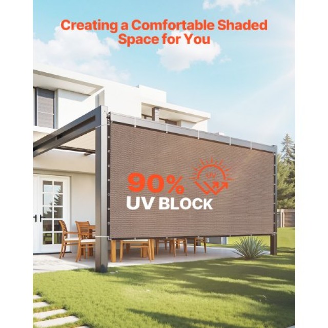 VEVOR Οθόνη Ιδιωτικότητας 8x12 ft για Κήπο (Καφέ) JBZGB96FT185N15YX001V0