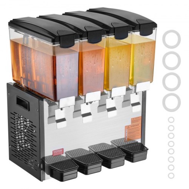 VEVOR  Εμπορικός Διανομέας Ποτών 10L x 4 Δεξαμενές Κρύου Χυμού SYYLJJBSJXS1VGEIJV2