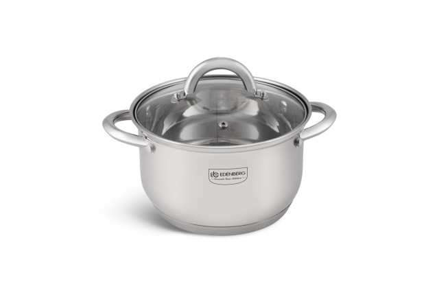 Edenberg Σετ κατσαρολών ανοξείδωτου χάλυβα 12 τμχ με γυάλινα καπάκι...