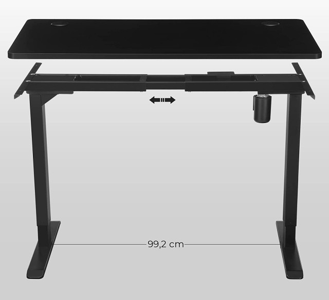 SONGMICS Ξύλινη Επιφάνεια για Ηλεκτρικό Γραφείο 120x60x1.8cm, Μαύρο...