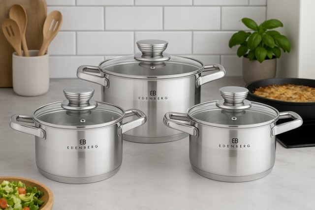 Edenberg Σετ Ανοξείδωτων Κατσαρολών 6 Τεμαχίων για Επαγωγική Εστία ... Edenberg Σετ Ανοξείδωτων Κατσαρολών 6 Τεμαχίων για Επαγωγική Εστία ...