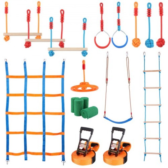 Πίστα Ninja Warrior 2x56 ft με 12 Εμπόδια για Παιδιά - VEVOR  RZX562YC11J0F2X1FV0