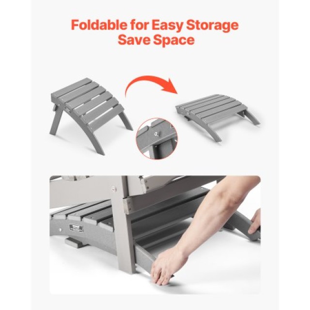 VEVOR Πτυσσόμενο Υποπόδιο HDPE Γκρι KZDADLDKTTBPQPLYBV0