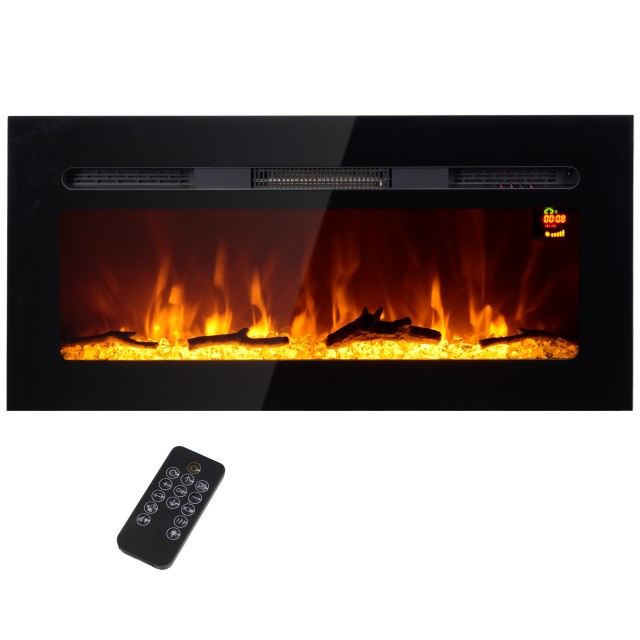HOMCOM  Καμινέτο Ηλεκτρικό 1800W Ρυθμιζόμενο με Τηλεχειριστήριο, απ...