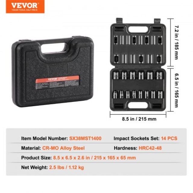 Σετ Καρυδάκια VEVOR 14τμχ 3/8 6-γωνικό  CJTTZJ1CRMO17G1EZV0