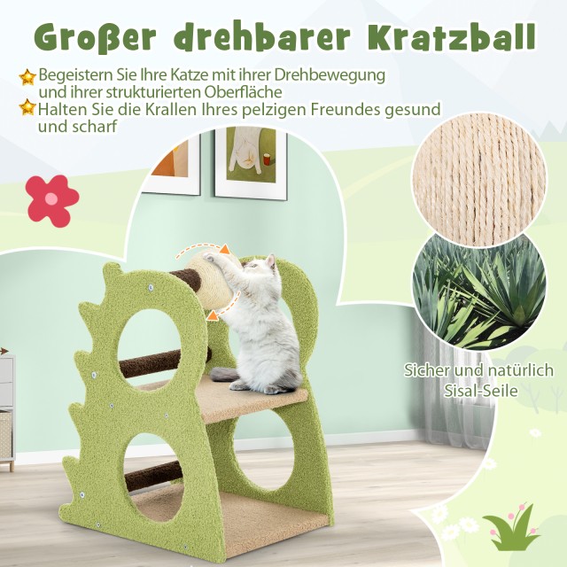 Costway  Διπλωτός Μοντέρνος Ονυχοδρόμιο για Οικόσιτες Γάτες σε Σχήμ...