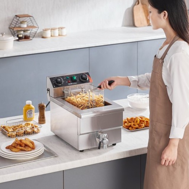 VEVOR  Ηλεκτρική Φριτέζα 3000W 9L Ανοξείδωτη 200°C DGDZGSJK0000XU1BAV2