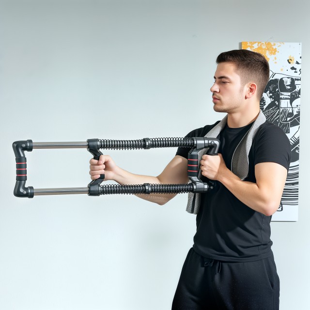 SPORTNOW Power Twister με 4 ελατήρια με αντίσταση από 10 έως 80 κιλά, από ανοξείδωτο ατσάλι, 80x22x5 εκ., Μαύρο A91-371V00BK