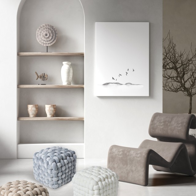 DAS HOME Διακοσμητικό Πουφ  43x43x40 σε Γκρι Απόχρωση 533743432272