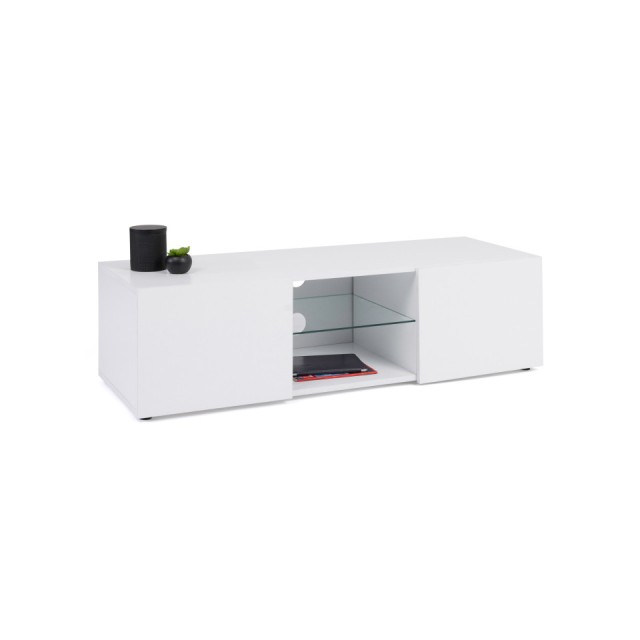 Έπιπλο Τηλεόρασης Klea με 2 Πόρτες & LED 113 x 40 x 31,5 cm Λευκό 30089544 Idomya