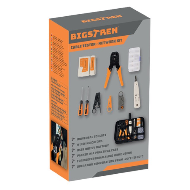 Bigstren Σετ Εργαλείων Δικτύου XXL με RJ45/RJ11 Τεστ Καλωδίων  25835