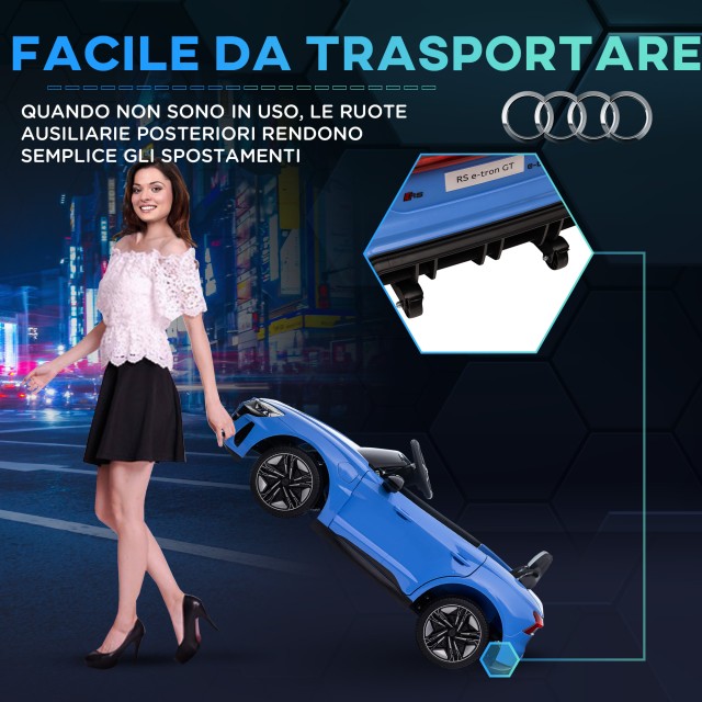 HOMCOM Ηλεκτρικό Αυτοκίνητο για Παιδιά 3-5 Ετών με Τηλεχειριστήριο Αναρτήσεις και Κόρνα 103x58x41 εκ Μπλε και Μαύρο 370-220V90BU
