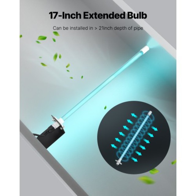 VEVOR Σύστημα Καθαρισμού Αέρα HVAC 25W 17 ιντσών με UV Φως και Μαγν...