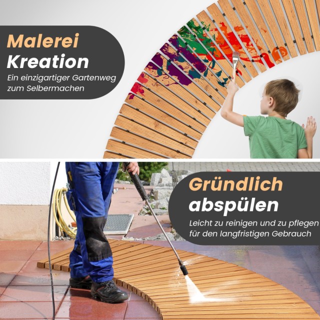 Costway Ξύλινο Πτυσσόμενο Μονοπάτι Κήπου με Μεταλλικό Σύρμα & Αντιο... Costway Ξύλινο Πτυσσόμενο Μονοπάτι Κήπου με Μεταλλικό Σύρμα & Αντιο...