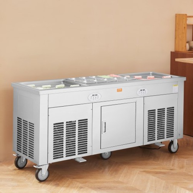 Μηχανή Παγωτού VEVOR με 2 Πάνες 17.7x17.7 ιντσών  SYLDSCBJ2270WJKC2V2