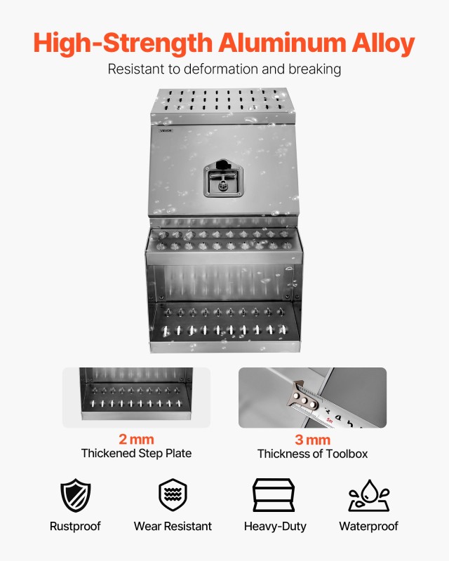 VEVOR Κουτί Εργαλείων για Ημιφορτηγά 457 x 695 x 645 mm Αλουμινίου ...