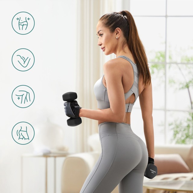 SONGMICS Σετ 2 Αλτήρες Νεοπρένιου 4kg, Μαύρο, SYL068BK 