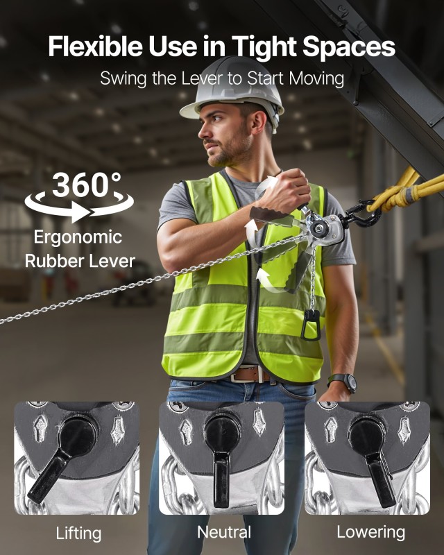 VEVOR Μηχανική Αλυσίδα Ανύψωσης, 0.5T Φορτίο, Ατσάλινη Αλυσίδα G80,...
