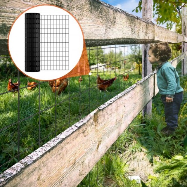 VEVOR Πλέγμα Σύρματος 36 x 50, Γαλβανισμένο & Επικαλυμμένο, 16 Gauge για Περιφράξεις Ζώων  JSGSWL36IN50LQ843V0