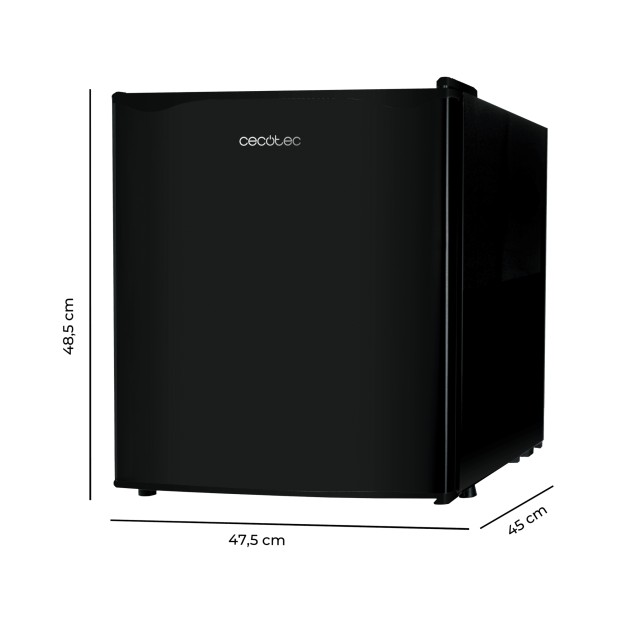 CECOTEC  Μίνι Ψυγείο GrandCooler 20000L SilentCompress Μαύρο, Ανοξείδωτο Ατσάλι, 46L, 48.7x48cm, Αναστρέψιμη Πόρτα, Ενεργειακή Κλάση E  CEC-03618