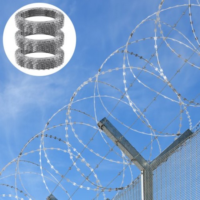 Συρματοπλέγματα VEVOR, 45m Ακίδες, 3 Ρολά, Γαλβανισμένο Συρματόπλεγ...