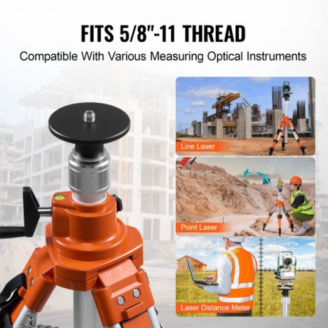 VEVOR Τρίποδο για Laser Level, Ρυθμιζόμενο Ύψος 69-172 cm, Σπείρωμα 5/8-11  JZSJJZXSJS008GPZVV0