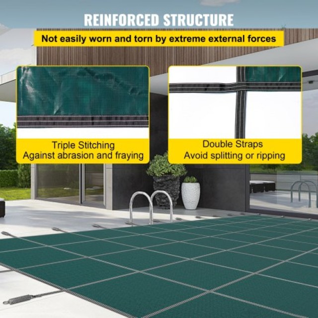VEVOR Κάλυμμα Ασφαλείας Πισίνας 18 x 34 ft με Αριστερό Σκαλοπάτι  YYCMDZ16X32FTYBM6V0