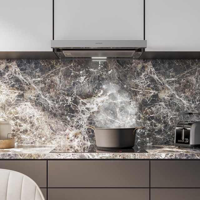 CECOTEC  Τηλεσκοπικός Απορροφητήρας Bolero Flux TLM 606500 Inox, 60cm, 650m3/h, 165W, Κλάση A, 2 Ταχύτητες, Φίλτρο Άνθρακα  CEC-02862