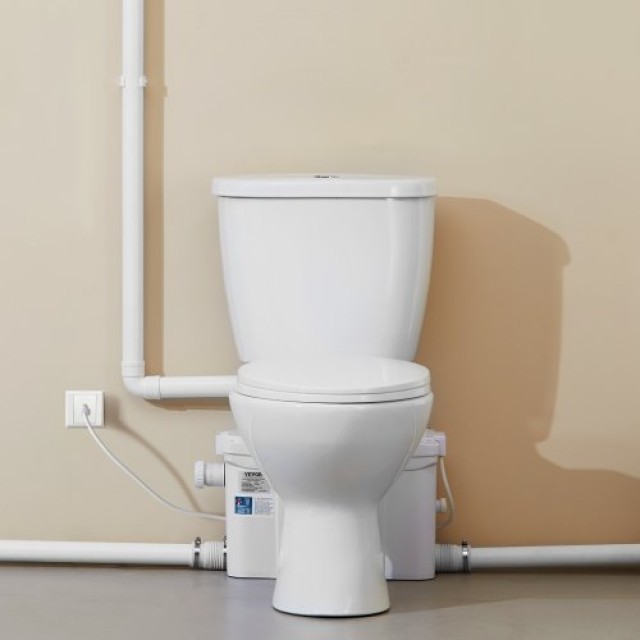 VEVOR  Τουαλέτα Μακράς Διάρκειας με Αντλία 800W για Υπόγειο ZHSKU00...