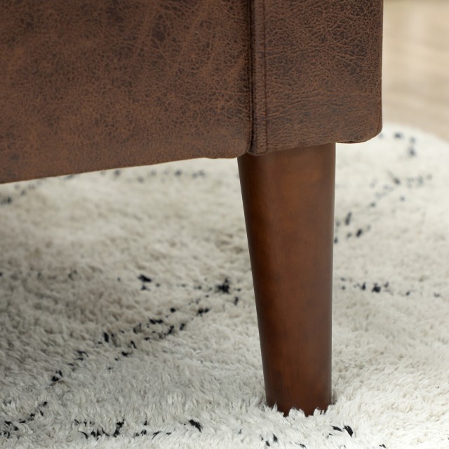 HOMCOM Διθέσιος Καναπές Μοντέρνος με Υφασμάτινη Επένδυση Εφέ Δέρματ...