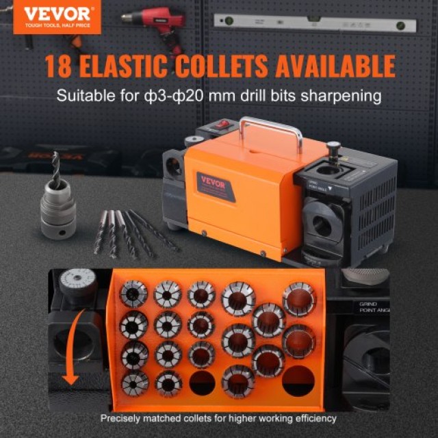 VEVOR  Ακονιστής Τρυπανιών MR-20G 3-20mm με 18 Κολέτες ZTYMJ402833CWZH1HV2