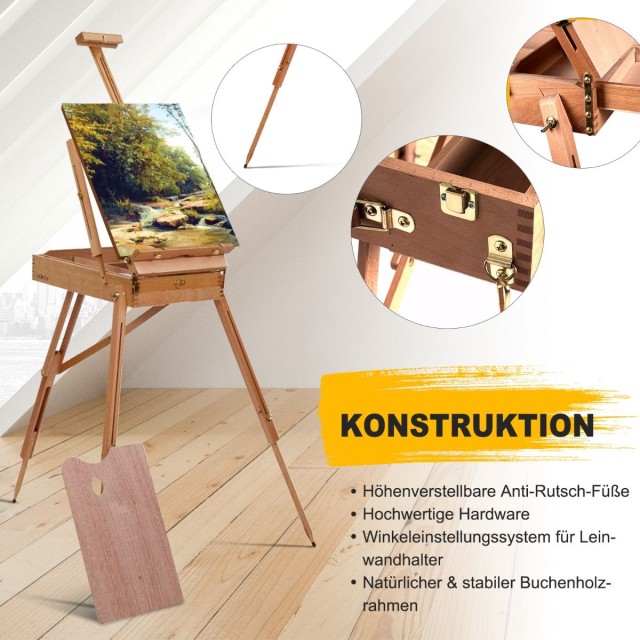 Καβαλέτο με Συρτάρι σε Φυσικό Χρώμα 71 x 114 x 183 cm Costway ST39510