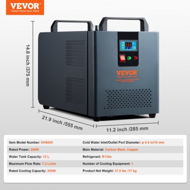 VEVOR Βιομηχανικός Ψύκτης Νερού για CO2 Laser 12L  GYLS72LMIN12LP9R6V2