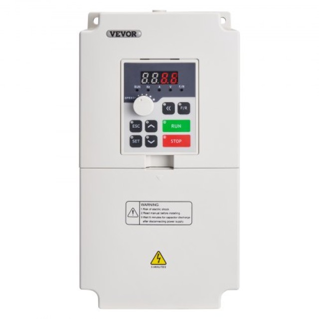 VEVOR Μετατροπέας Συχνότητας 5HP 4KW 8.5A 3 Φάσεων AC 380V Είσοδος σε 3 Φάσεων 0-380V Έξοδος 0-2000Hz BPQDQ4KW380VTZ18XV8